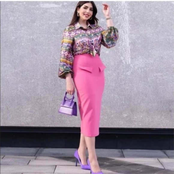 ZARA Flap Detail Pencil Skirt - Picture 7 of 11